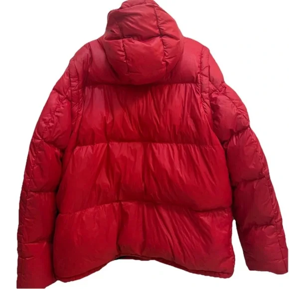 🔴Tommy Hilfiger Puffer Jacket Size Large Bubble Red Hooded